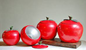 The placement of the canisters also takes big role in defining the beauty arrangement of the room. Vintage Metal Apple Canister Set Bright Red Aluminum Canisters Retro Kitchen Storage Vintage Canister Sets Vintage Metal Fruit Kitchen Decor