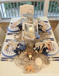 Nautical Table Setting With David Carter Brown Driftwood Dishware Nautical Table Table Decorations Beach Table
