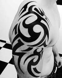 Amazing warrior tattoo for men. 80 Tribal Shoulder Tattoos For Men Masculine Design Ideas