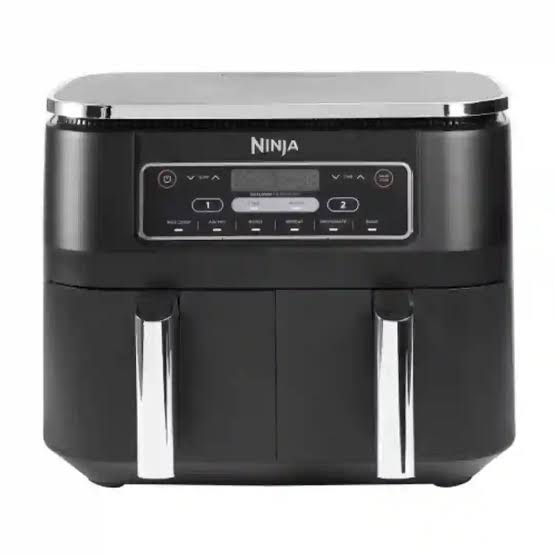 Dual Zone Digital Air Fryer with independent cooking drawers, AI generated