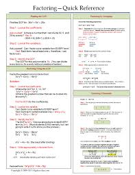 One Page Notes Worksheet For Factoring Unit Studying Math Homeschool Math Teaching Algebra