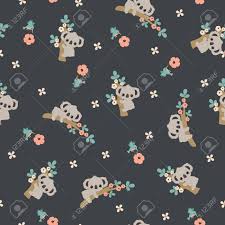 Which one is your favourite? Cute Cartoon Koala Floral Seamless Pattern Wallpaper Royalty Free Cliparts Vectors And Stock Illustration Image 84360453