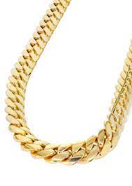 Mens Chain Solid Miami Cuban Link 10k Gold In 2021 Gold Chains For Men Miami Cuban Link Chain Mens Gold Chain Necklace