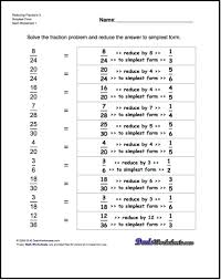 Reducing Fractions For Reducing Fractions 3 Simplest Form Reducing Fractions Fractions Worksheets Simple Fractions