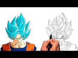 drewing goku super saiyan blue anime dragon ball رسم غوكو سوبر ساين الازرق خطوة بخطوة رسم انمى youtube in 2021 drawing tutorial drawings dragon ball