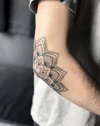 Elbow tattoo for men with a blue, black and green ink design make them look captivating men will go for an elbow tattoo with a black, blue and green ink design on a brown skin to make them look captivating and attractive 11. Pin By Caitie Seekamp ãƒƒ On Tattoos Elbow Tattoos Small Forearm Tattoos Tattoos For Guys