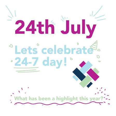 It's the 24th day of the 7th month... That means it's 24-7 day 🎉🎉🎉! We  are claiming this day as our own. We want to acknowledge all past and  current youth workers,