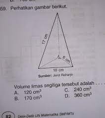 Check spelling or type a new query. Volume Limas Segitiga Tersebut Adalah Brainly Co Id