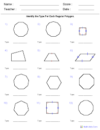 Geometry Worksheets Quadrilaterals And Polygons Worksheets