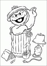 Oscar the grouch clipart black and white. Animations A 2 Z Coloring Pages Of Oscar The Grouch Sesame Street Coloring Home