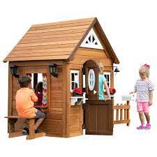 Aspen 6 7 X 4 4 Outdoor Cedar Playhouse With Kitchen Play Houses Cedar Playhouse Wooden Playhouse