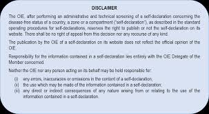 Self Declared Disease Status Oie World Organisation For Animal Health