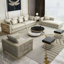 Besoin d'un canapé cuir ? Grand Xxl Luxe Canape Rembourrage Siege Cuir Ensemble 4 1 Places Canapes Ebay