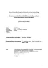 4teachers Unterrichtsentwurf Die Geschichte Vom Lowen Der Nicht Schreiben Konnte