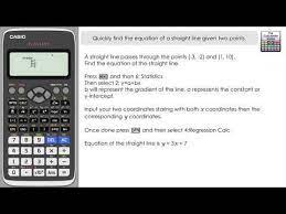 Equation Straight Of A Line Given Two Points Calculator Hack Quick Way Using Classwiz Regressionthe Calculator Guid Calculator Quadratics Graphing Calculator