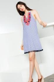 Thml Striped Halter Dress With Tassel Striped Halter Dress Thml Clothing Fashion