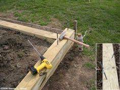 Gabion support posts (rebar) must extend to at least 1.5 x depth from the top of the gabion basket. Garden Raised Landscaping Beds Use Rebar To Strengthen Your Walls