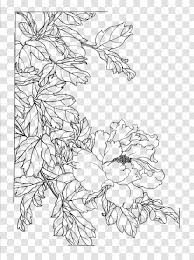Download 1,292 flower png images with transparent background. Gongbi Chinese Painting Flower Sketch India Ink Peony Painted Line Drawing Transparent Png