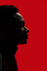 Stock Photo Of African American Man Portrait Profile Silhouette Isolated Over Red Closeup Eyes Open By Leandr Portrait Photography Men Male Portrait Portrait