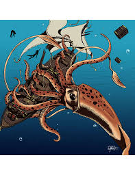 It has eyes that are 10.6 in (27 cm) in diameter, meaning that even the eye of colossal squid fish is the largest eye in the animal kingdom. Thc Stock Art Giant Squid Color Tortoise Amp Hare Creations Drivethrurpg Com
