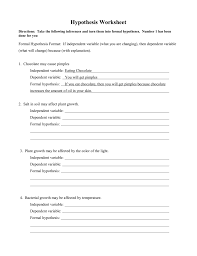 It usually predicts a relationship between two or more variables. Hypothesis Worksheet