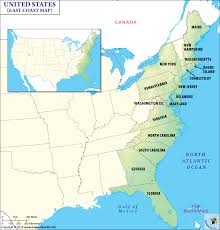 East Coast Map Map Of East Coast East Coast States Usa Eastern Us