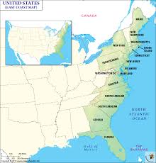 In order based on size they are asia, africa, north america, south america, antarctica, europe east timor. East Coast Map Map Of East Coast East Coast States Usa Eastern Us