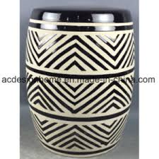 Hand painted chinese porcelain garden stool with rose medallion design. High Quality Antique Chinese Black And White Pattern Round Ceramic Garden Stool China Garden Stool Piercing Stool