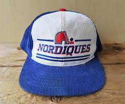 Quebec Nordiques Original Vintage 80s Official Licensed Nhl Corduroy Snapback Hat Ted Fletcher The Classic Rare Ca Nhl Colorado Avalanche Logo Quebec Nordiques