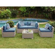 You'll be sure to dine outdoors in the spring and summer evenings for many years to come! Rosecliff Heights Iain Outdoor Furniture 5 Piece Rattan Sectional Seating Group With Cushions Reviews Wayfair