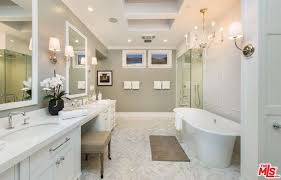 Echoing superhero costume design, it seems, the roof makes all the difference in the world for this modern mansion. The Master Bath Mila Kunis Los Angeles Mansion Lonny