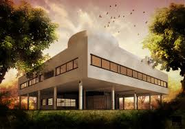 Villa Savoye Autumn Special 3d Architectural Visualization Villa Architecture