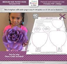 Paper Flower Template Svg And Printable Pdf Paper Rose Etsy Paper Rose Template Paper Flower Template Paper Roses