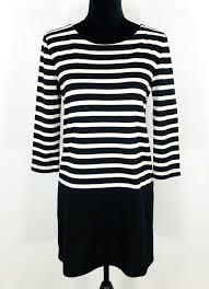 Black And White Sweater Dress Ann Taylor Loft Sweater Dress Black White Striiped Stretch Knit Long Sleeve Sz S Ebay Sweater Dress Women Sweater Dress Black Dress