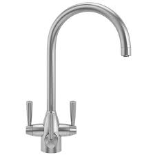 Vellamo loop basin pillar taps. Franke Filterflow Doric Silk Steel 120 0180 357
