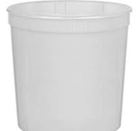 1.25 Gallon (163 oz.) Natural HDPE Plastic Round Container, L801