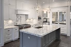 Kitchen Design Inspiration Grey Kitchen Island Mixed In All White Kitchen Design White Kitchen Design Kitchen Design Decor White Marble Kitchen