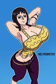 arms behind head ass cleavage big breasts big butt butt crack  clothed female only holymonster huge breasts nico robin one piece posing  thin waist 