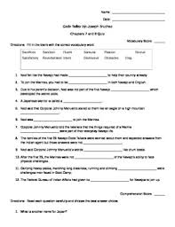 Code Talker Chapters 7 8 Quiz Code Talker Coding Comprehension Questions