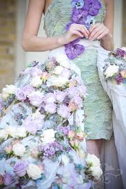 Exquisite Gown Made With Fresh Flowers And Leaves Could Be Worn As A Bridal Gown Neill Strain Creates Bespoke Fresh Pastel Floral Floral Gown Flower Fashion