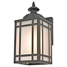 The benefit of using prefab outdoor kitchens. Addington Park 1 Light Black Mission Style Outdoor Wall Sconce With Frosted Glass 31745 The Home Depot