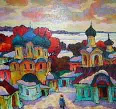 Valery Veselovsky Russian Artist Dipinti Paesaggi Segnaposto Natale