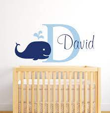 Personalized Name Whale Baby Boy S Room Decor Nursery Baby Wall Decals Vinyl Wall Stickers For Kids Room Customize Name Jw019 Sticker For Kids Room Vinyl Wall Stickerswall Stickers For Kids Aliexpress