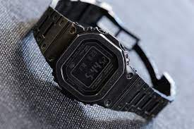 Black casio watch metal