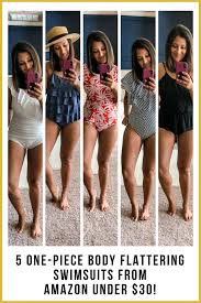 Ruching helps to camouflage all that's going on in your belly. 5 One Piece Body Flattering Swimsuits From Amazon Under 30 Mombod Mom Swimwear Mom Swimsuits Aff Flattering Swimsuits Mom Swimsuit Flattering Swimwear