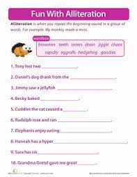 In this activity, your child will be challenged to use three simple materials to create a launcher for an action figure or small toy. Fun With Alliteration Worksheet Education Com