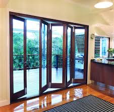 Panels can stack to the left or right, or part from the middle and stack to both sides. Accordion Folding Glass Patio Doors Novocom Top