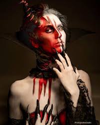 Halloween facepaint, demon or vampire??