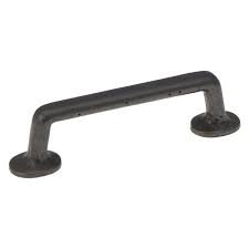 4 in. carbonite black iron cabinet pull