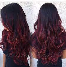 Few things are cuter than an ombre look with bangs. Love This Maroon Colour Red Balayage Hair Red Ombre Hair Maroon Hair